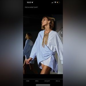 Zara striped poplin shirt oversized